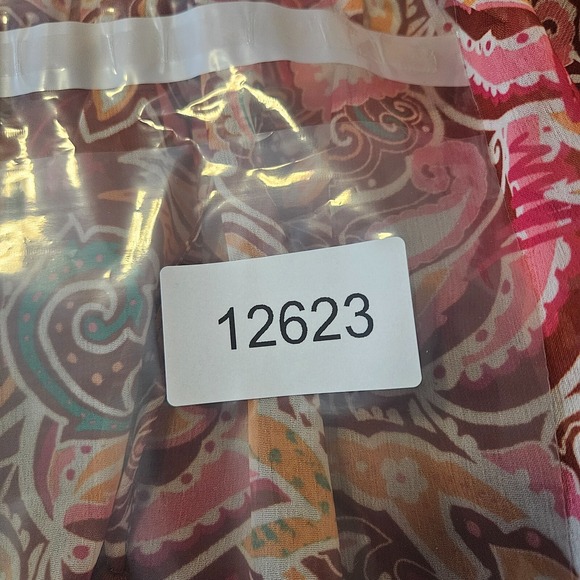 NWOT Flying Tomato Top Blouse Women Large Paisley Print w Inner Tank Maroon Tone - Picture 12 of 12